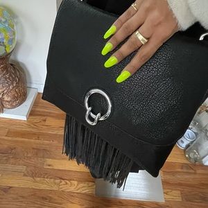 Rich Leather, Shoulder Bag with Fringe